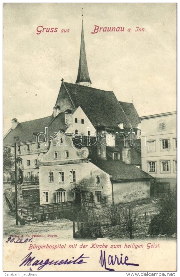 T2 Braunau Am Inn, Bürgerhospital Mit Der Kirche Zum Heiligen Geist / Hospital, Church - Unclassified