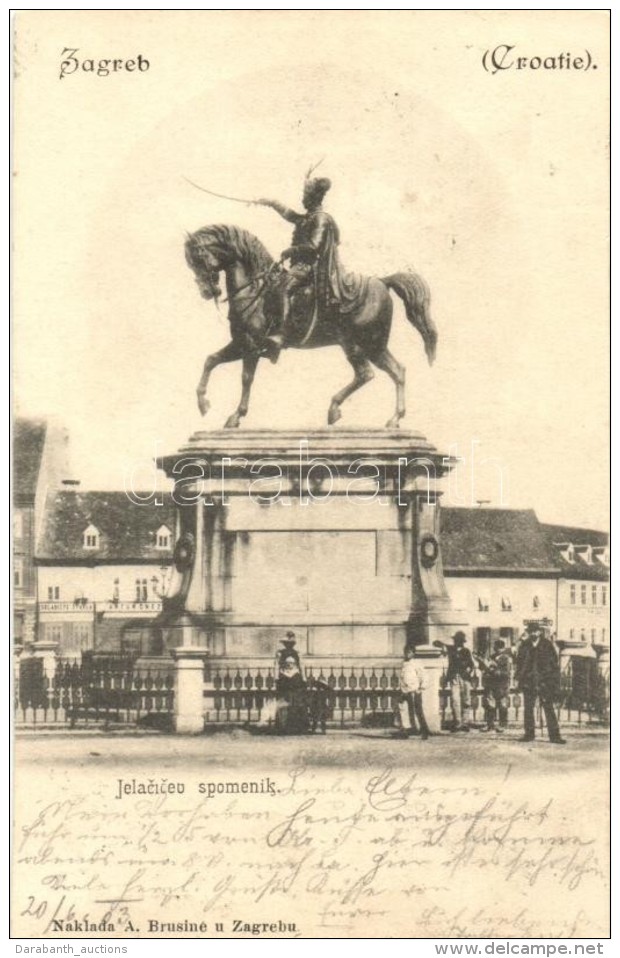 T2 Zagreb, Zágráb; Jellasics Szobor / Statue - Non Classés