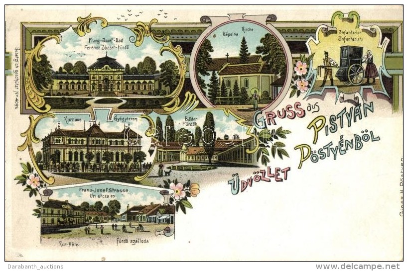 T2 Pöstyén, Piestany; Ferenc József FürdÅ‘ és Utca, Kápolna,... - Zonder Classificatie
