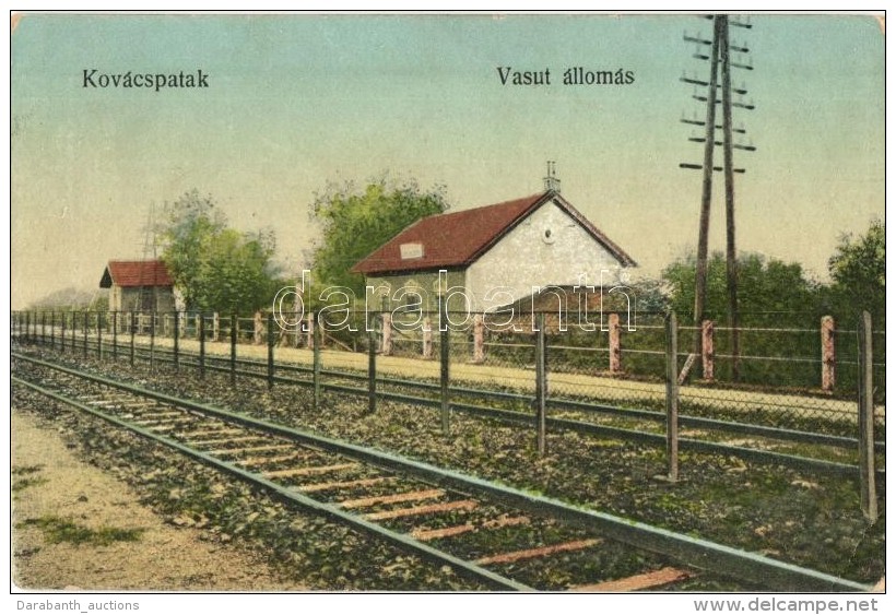 ** T3 Kovácspatak, Kovacov; Vasútállomás / Railway Station (fa) - Zonder Classificatie