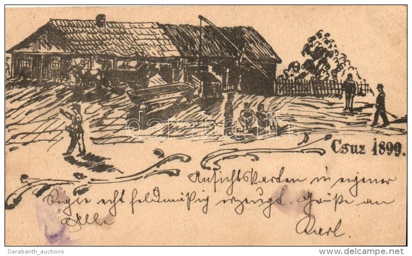 T4 1899 Csúz, Cúz, Dubník; Gazdaság, Kézzel Rajzolt Képeslap / Farm,... - Ohne Zuordnung