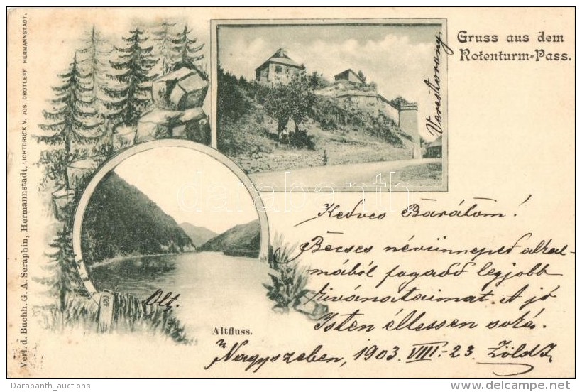 T3 Vöröstoronyi-szoros, Roternturm-Pass; Vár / Altfluss / Castle, Floral (kis Szakadás /... - Non Classés