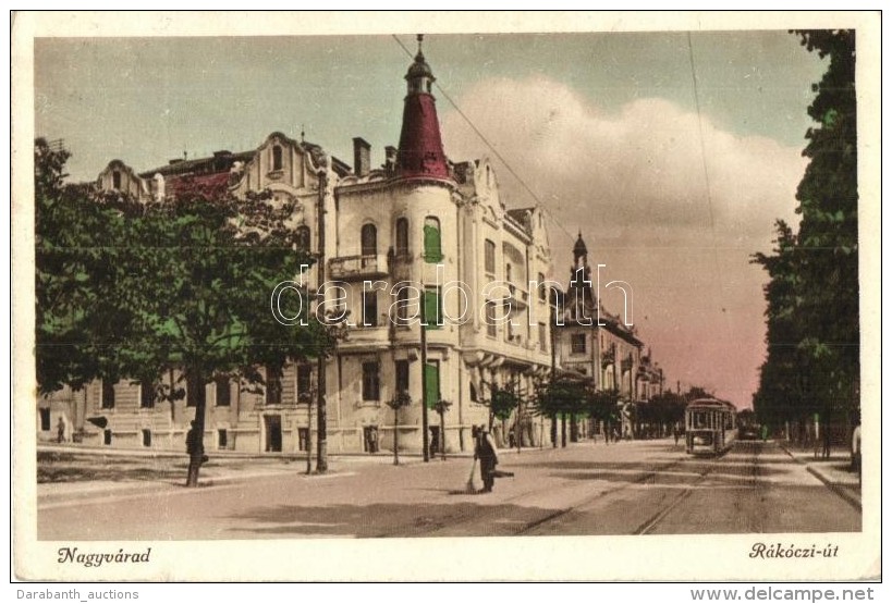 T2/T3 Nagyvárad, Oradea; Rákóczi út, Villamos / Street, Tram (ferdén... - Zonder Classificatie