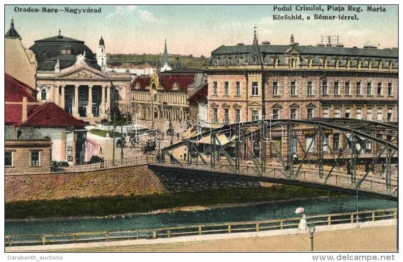 Nagyvárad, Oradea; KÅ‘rös Híd -3 Db RÉGI Képeslap / Bridge -3 Pre-1945 Postcards - Zonder Classificatie