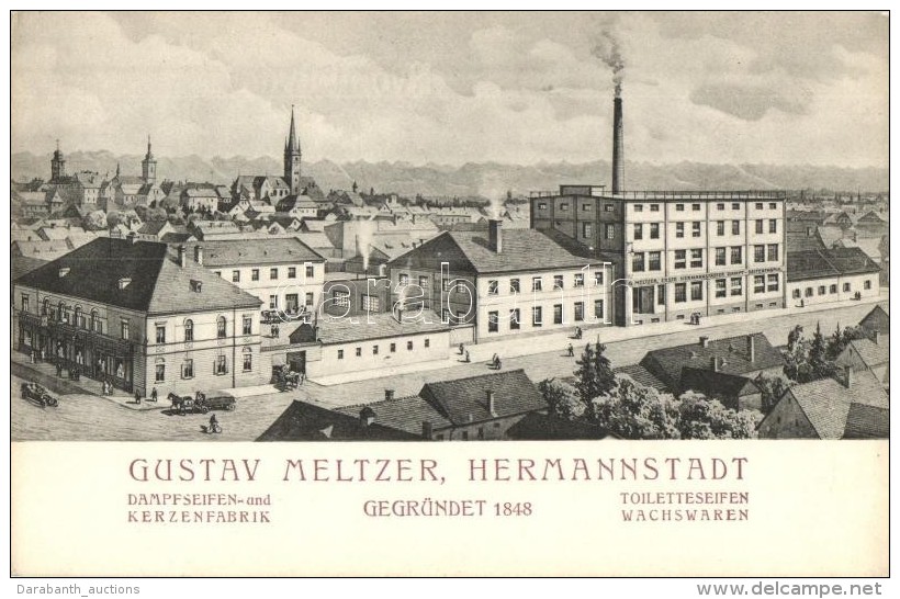 ** T1/T2 Nagyszeben, Hermannstadt, Sibiu; Gustav Meltzer Szappan- és Gyertyagyára 1848-ban,... - Non Classés