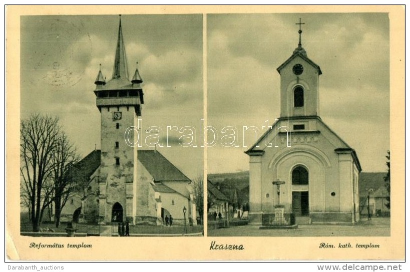 T2/T3 Kraszna, Crasna; Református és Római Katolikus Templom / Churches  (EK) - Non Classés