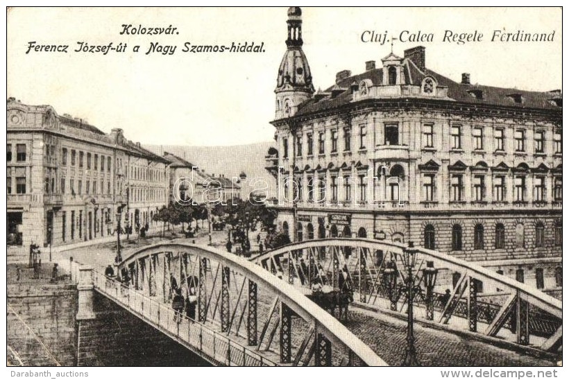 ** T3 Kolozsvár, Cluj; Ferenc József út, Nagy Szamos-híd / Street, Bridge  (EK) - Non Classés