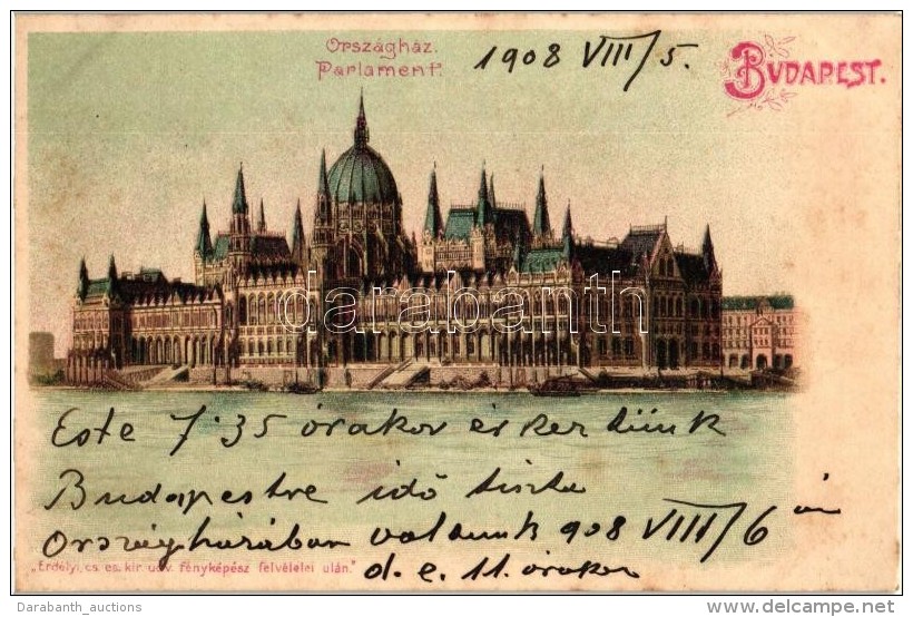 * T2/T3 Budapest V. Országház, Litho (fl) - Zonder Classificatie