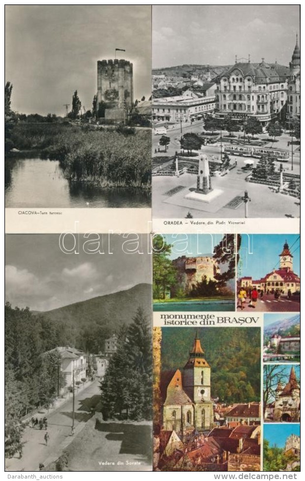 ** * 56 Db MODERN Román Városképes Lap / 56 Modern Romanian Town-view Postcards - Unclassified