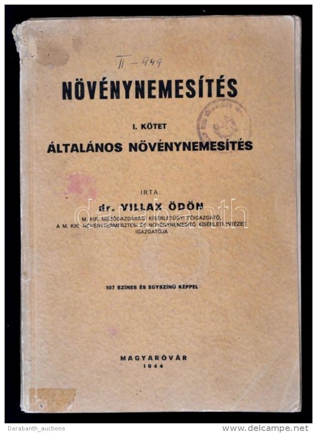 Dr. Villax Ödön: Növénynemesítés. I. Általános... - Sin Clasificación