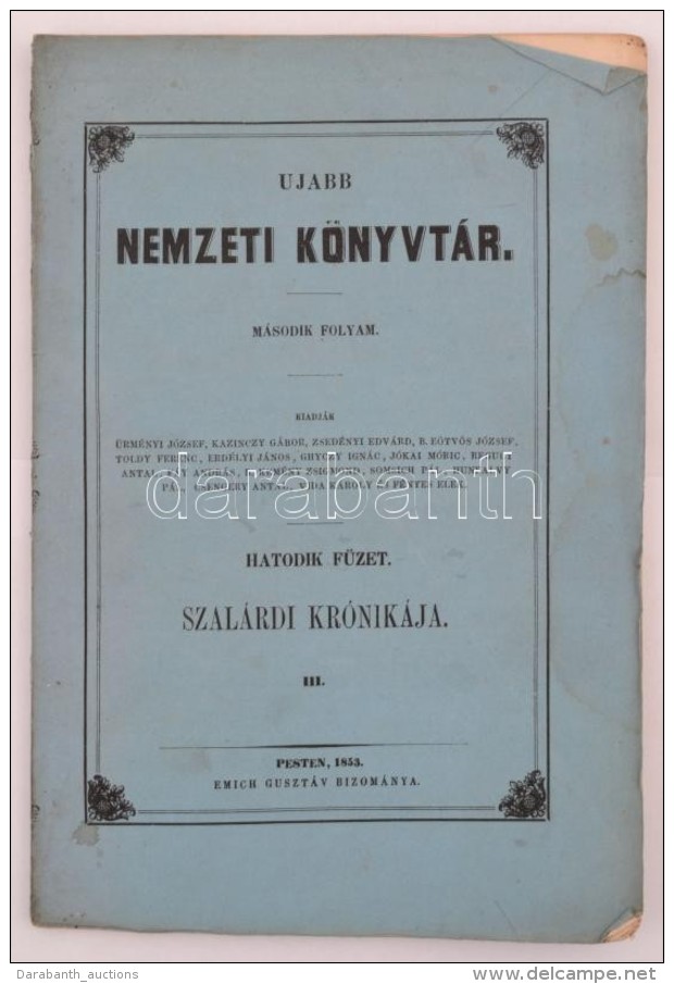 Ujabb Nemzeti Könyvtár. Második Folyam. Hatodik Füzet. Szalárdi... - Sin Clasificación