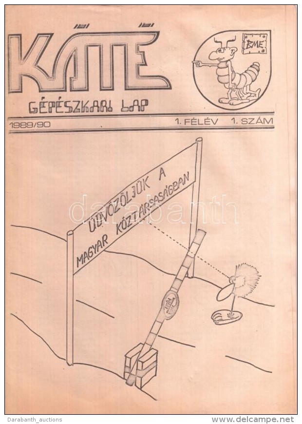 1989 Káté, BME Gépészkari Lap 1. Félév 1. Lapszáma, érdekes... - Zonder Classificatie