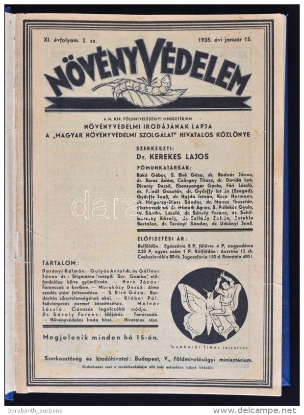 Növényvédelem. 1935 XI. évfolyam.1-12. Január-december. A 'Magyar... - Zonder Classificatie