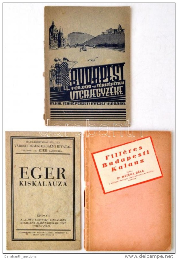 Cca 1930 2 Budapesti és Egy Egri Utcajegyzék, Kalauz - Sin Clasificación