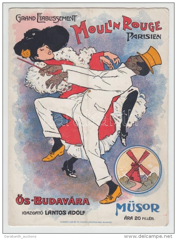Cca 1896 Ås-Budavára - Moulin Rouge Parisien MÅ±sorfüzet, Litho Borítóval - Zonder Classificatie