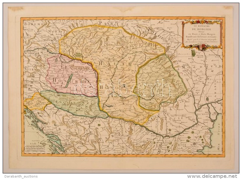 1760 Magyarország Térképe. Színezett Rézmetszet. Készítette R. J.... - Andere & Zonder Classificatie