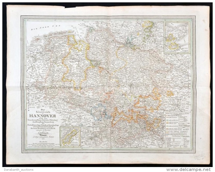 1845 C. F. Weiland: Hannoveri Királyság Térképe. NagyméretÅ±, Rézmetszet.... - Andere & Zonder Classificatie