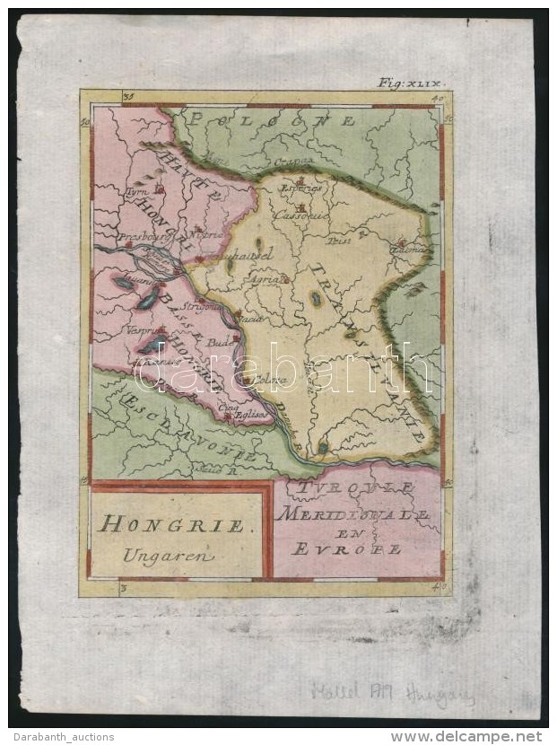 1719 Mannesson Mallet: Magyarország Térkép. Színezett Rézmetszet / Map Of... - Andere & Zonder Classificatie