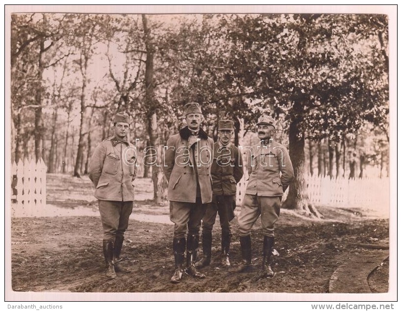 Cca 1914-1918 Katonatisztek Csoportja, I. Világháború, 11x15 Cm. - Andere & Zonder Classificatie