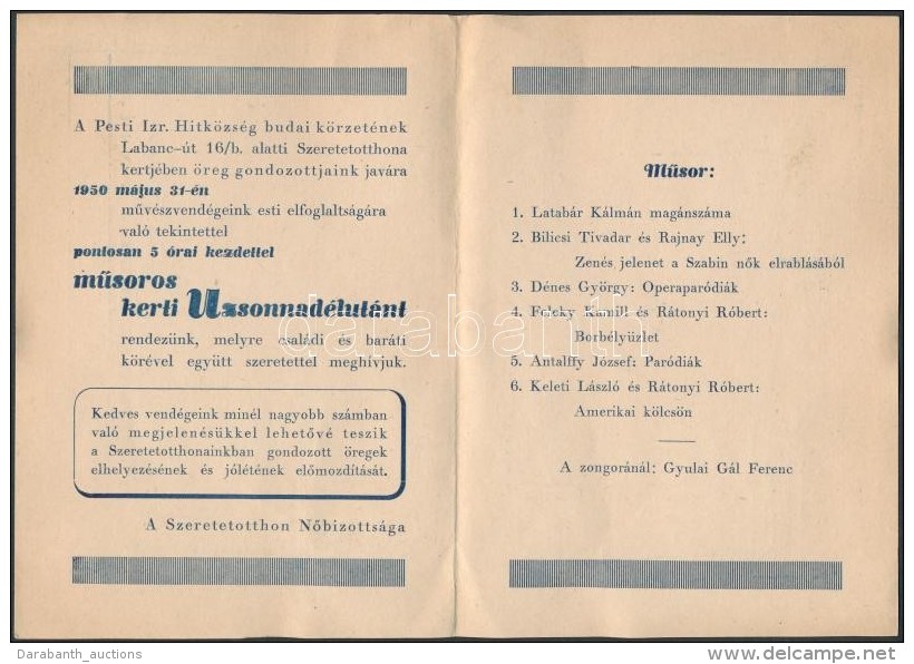 1950 Budai Izraelita Aggok és árvák II. Labanc úti Intézményének... - Sonstige & Ohne Zuordnung