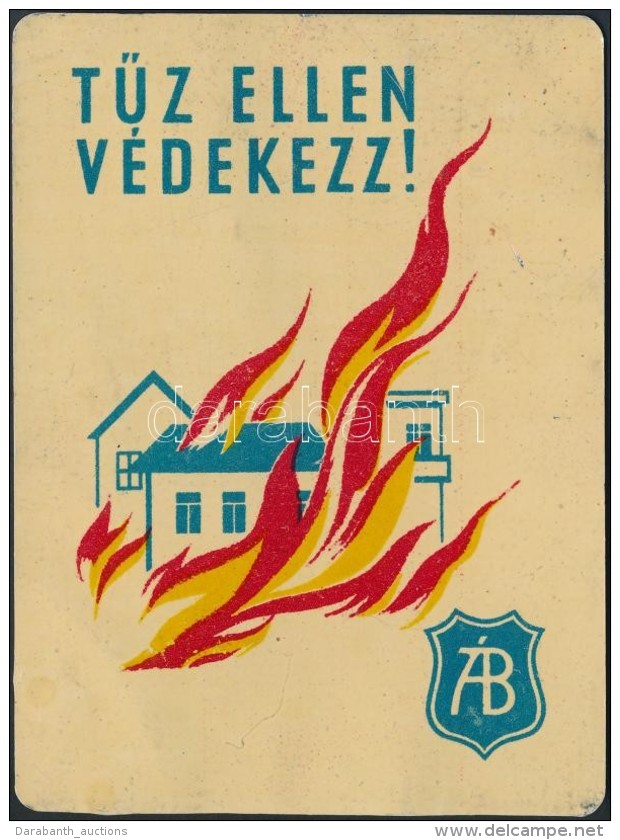 1955 TÅ±z Ellen Védekezz! Állami Biztosító, Fém Reklám... - Reclame