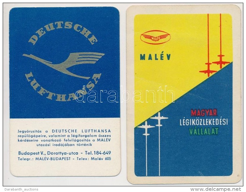 1959 MALÉV és Lufthansa Reklámos Kártyanaptár - Publicidad