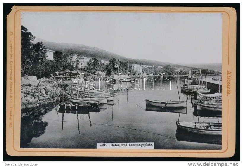 Cca 1900 Abbazia, KikötÅ‘ , Keményhátú Fotó, 10x14 Cm / Opatija, Port, Vintage... - Autres & Non Classés