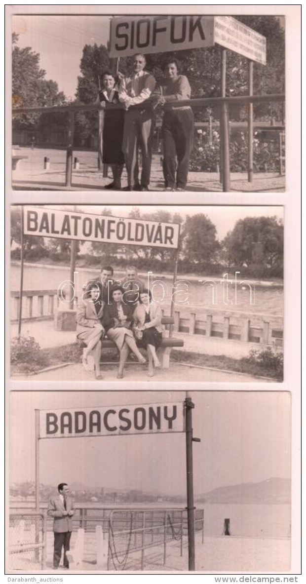 Balatoni állomások Fotói , 6 Db (Badacsony, Balatonkenese, Fonyód Liget, Sifók,... - Autres & Non Classés