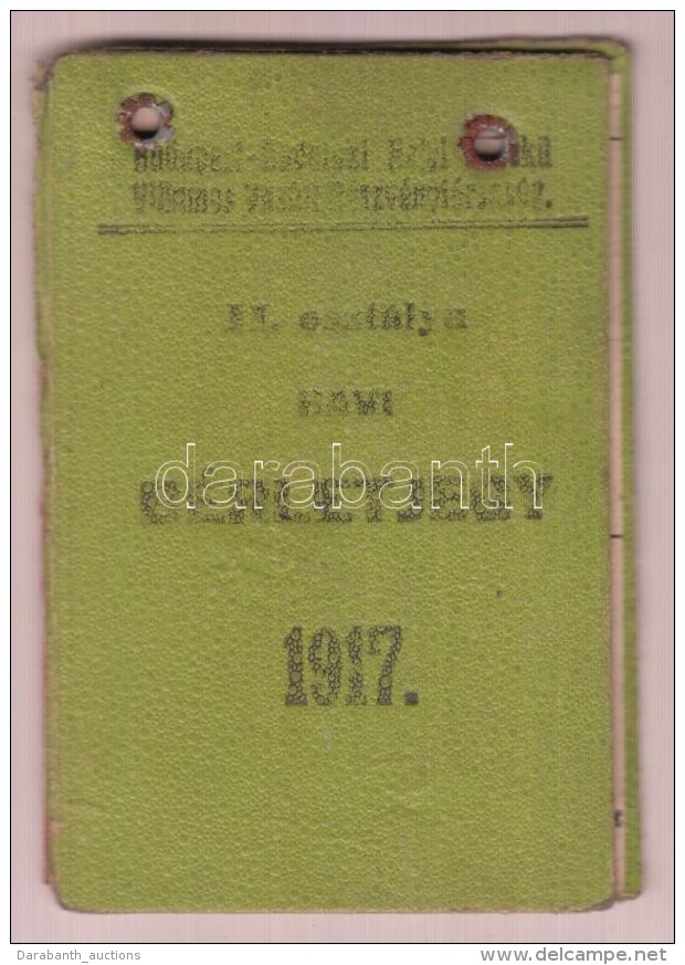 1917 Havi Bérletjegy, Budapest-Budafoki H. é. Vasúti R.t., Két Bélyeggel,... - Non Classés