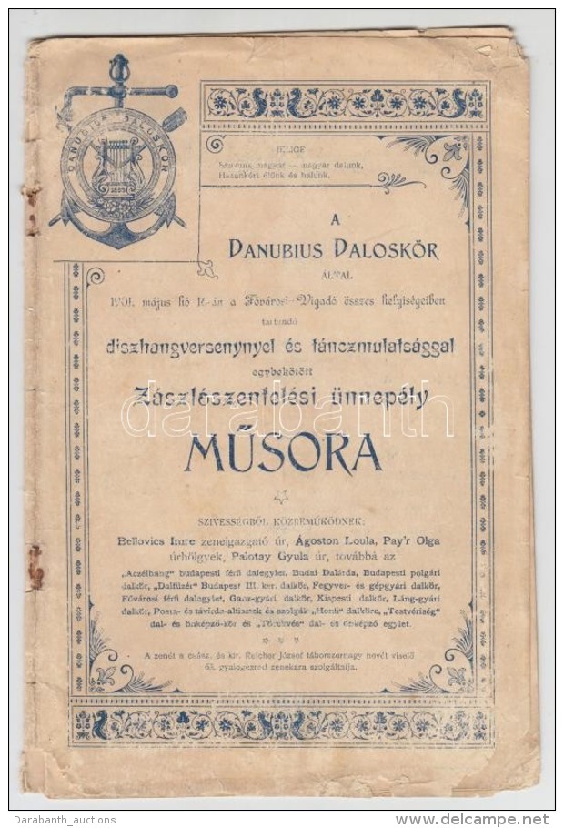 1901 A Danubius Daloskör Díszhangversenyének, Táncmulatságának és... - Non Classés