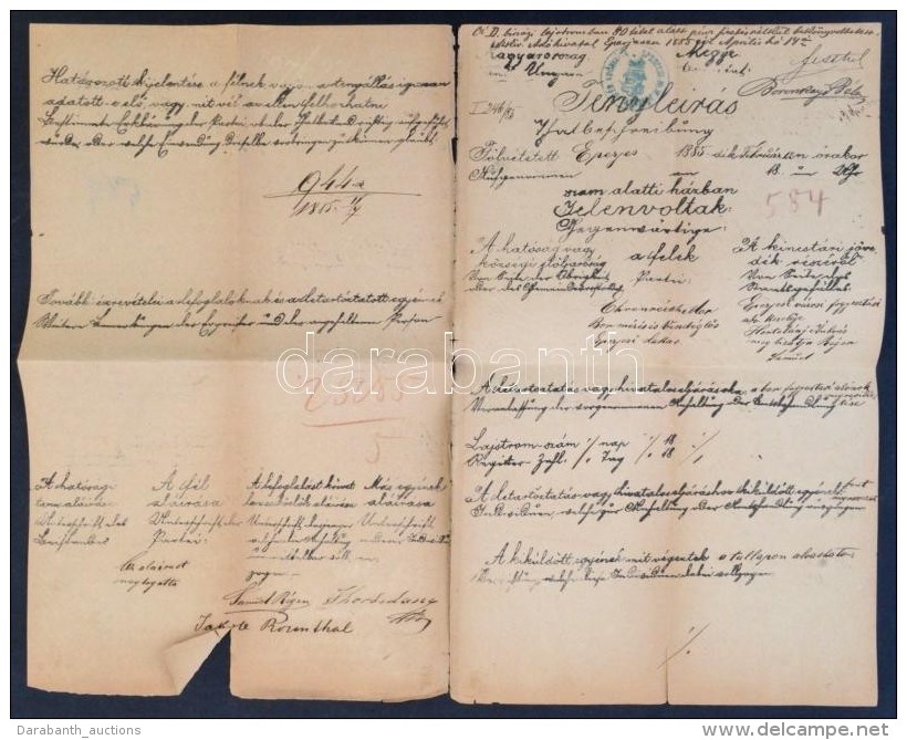 1885 Eperjes, Letartóztatással Kapcsolatban Kiadott Tényleírás - Unclassified