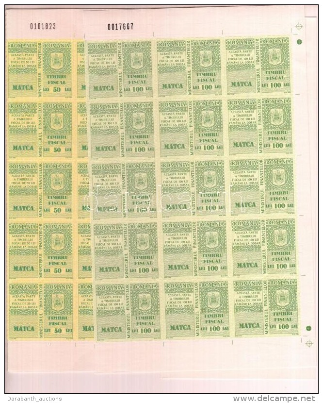 Románia 1998 100 Db Okmánybélyeg Hajtott ívekben - Sin Clasificación