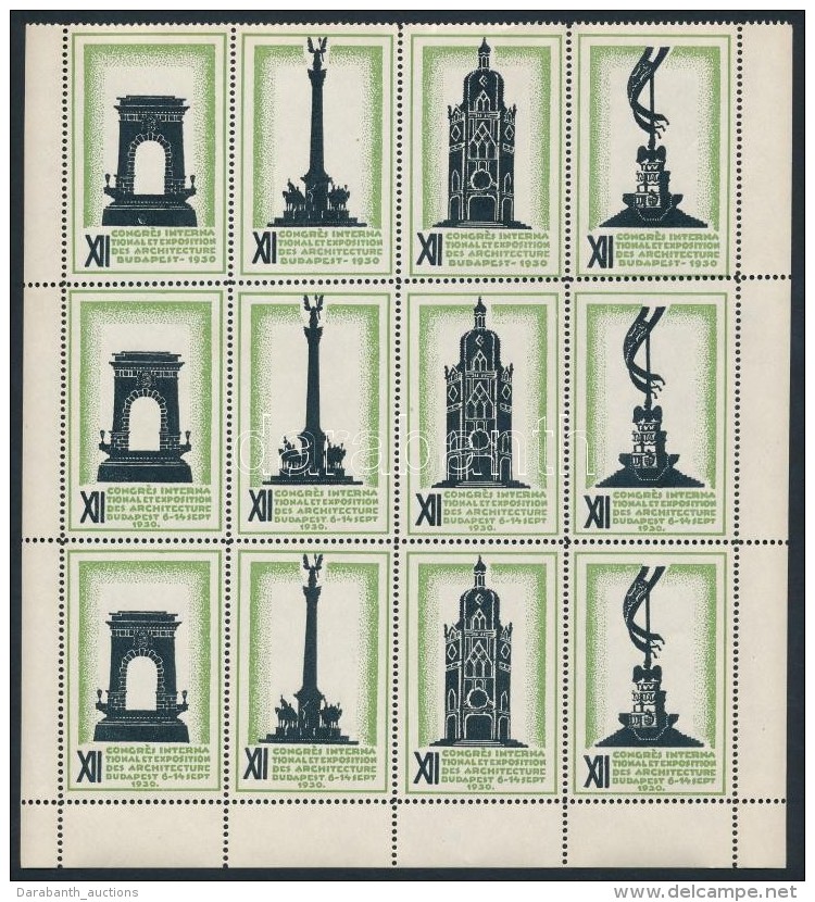 1930 Nemzetközi Építészeti Kongresszus 12 Db-os ívdarab - Sin Clasificación