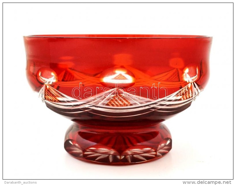 Több RétegÅ± üveg Tál, Apró Csorbával, Csiszolt, M:8 Cm, D:13 Cm - Glass & Crystal