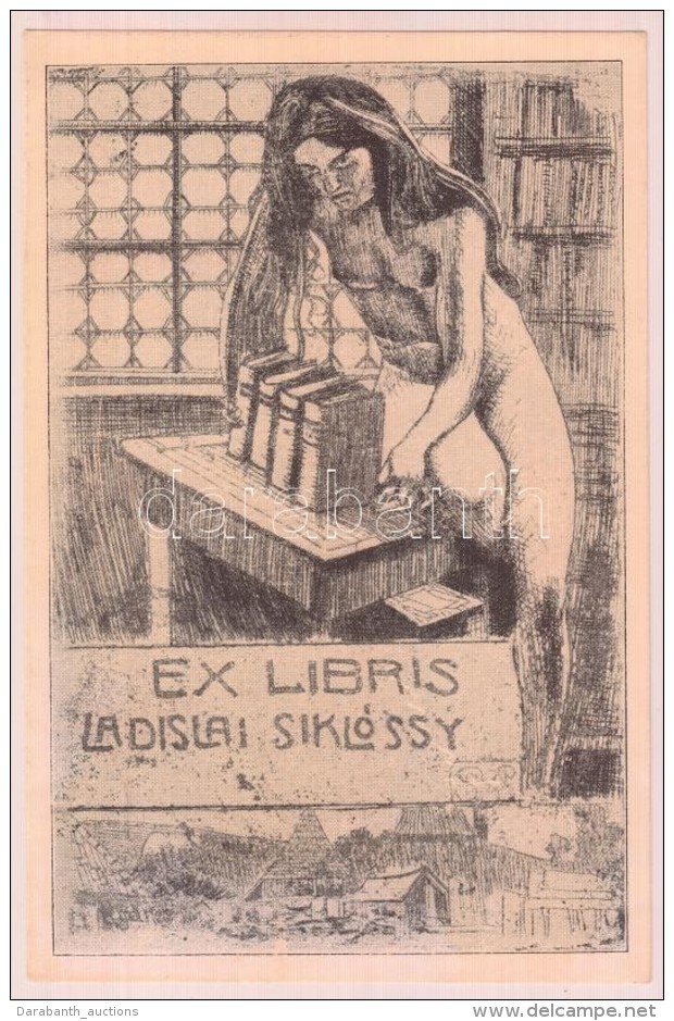 Nagy Sándor (1869-1950): Ex Libris Ladislai Siklóssy, Klisé, Papír, Jelzett A... - Autres & Non Classés