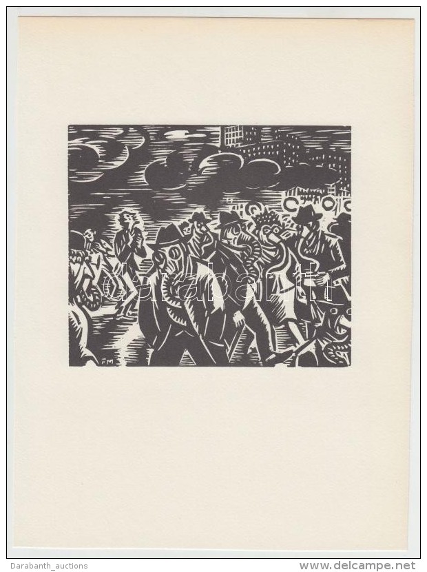 Frans Masereel (1889-1972): Maszkabál. Fametszet, Papír, Jelzett A Metszeten, 11&times;13 Cm - Otros & Sin Clasificación