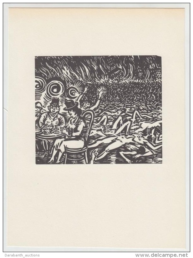 Frans Masereel (1889-1972): Orgia. Fametszet, Papír, Jelzett A Metszeten, 11&times;13 Cm - Autres & Non Classés