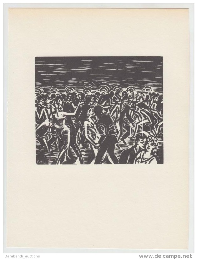 Frans Masereel (1889-1972): Tánc. Fametszet, Papír, Jelzett A Metszeten, 11&times;13 Cm - Autres & Non Classés