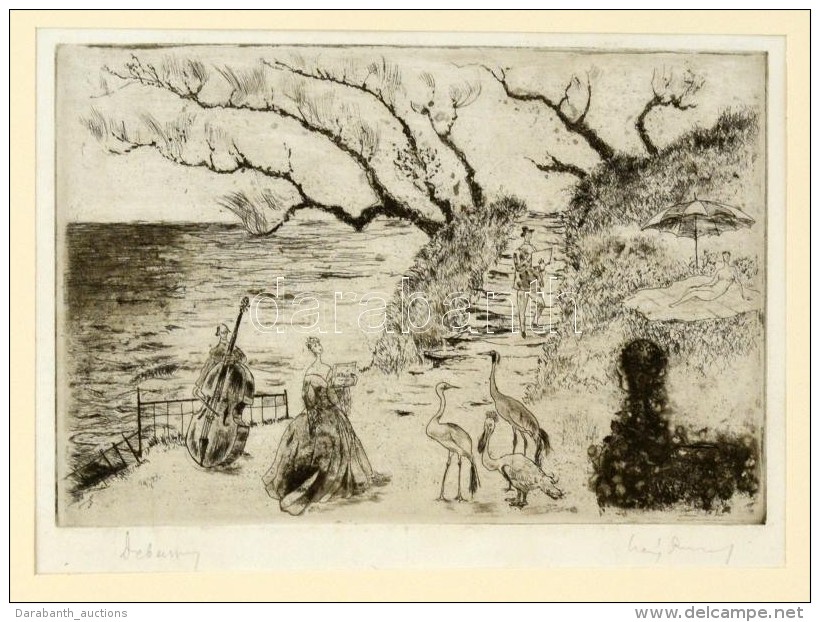 Láng Rudolf (1904-1991): Debussy. Rézkarc, Papír, Jelzett, 19&times;28 Cm - Autres & Non Classés