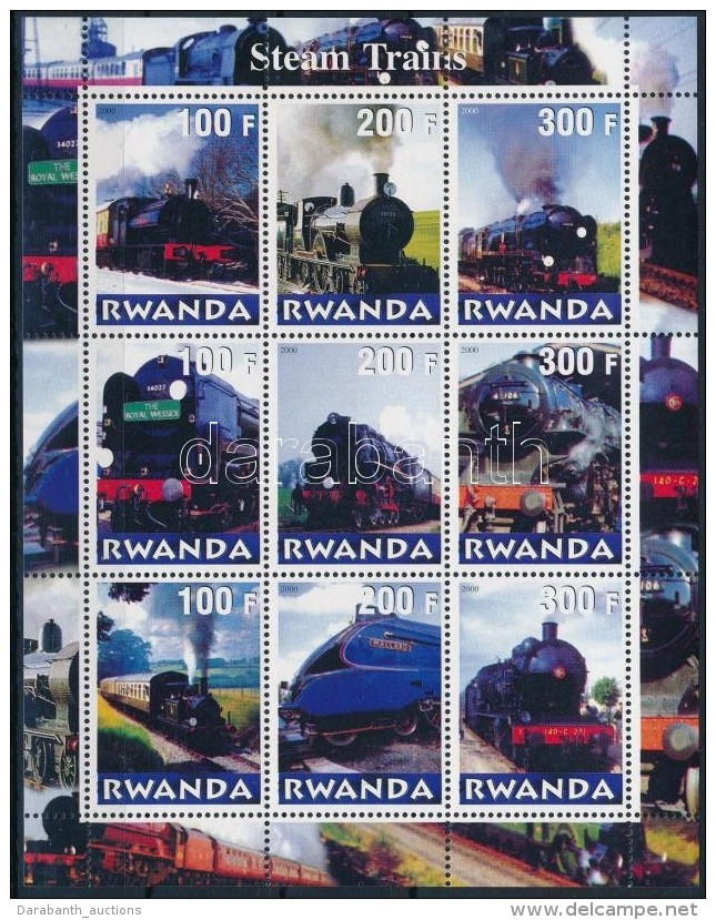 ** Ruanda 2000 Mozdony 9é Kisív - Autres & Non Classés