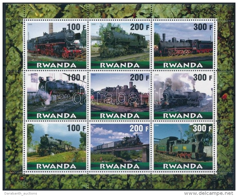 ** Ruanda 2000 Mozdony 9é Kisív - Other & Unclassified