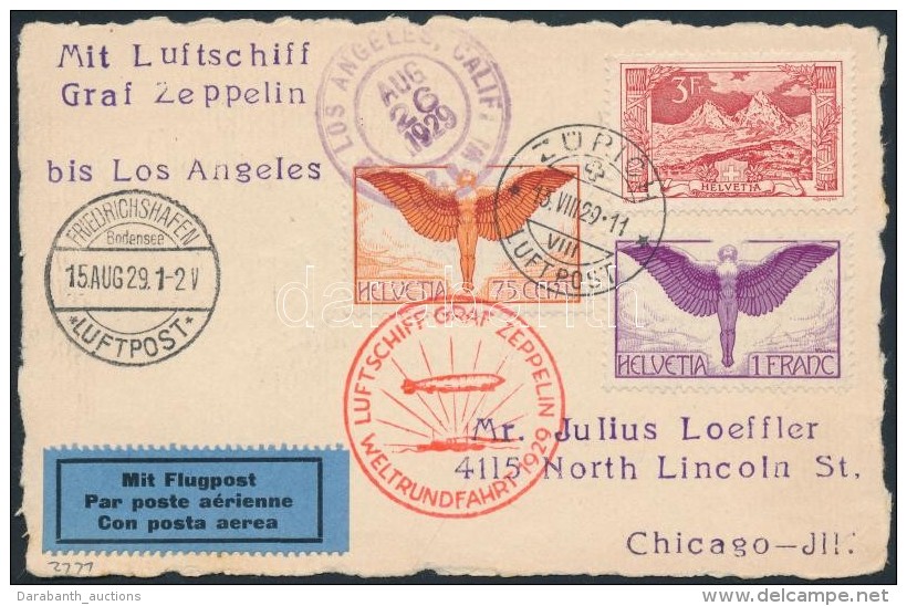 1929 Zeppelin Világ Körüli útja LevelezÅ‘lap / Round The World Flight Postcard - Altri & Non Classificati