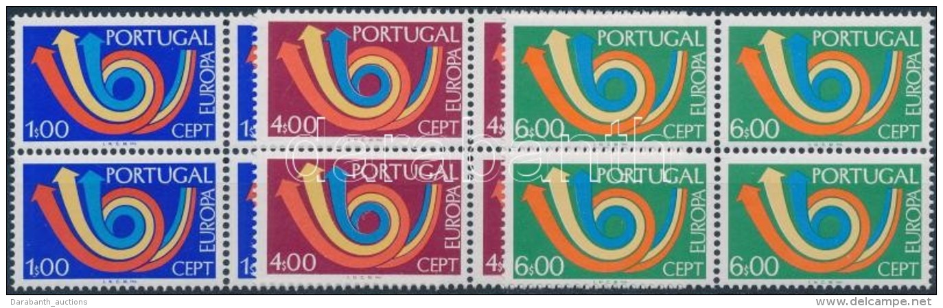 ** 1973 Europa CEPT Sor 4-es Tömbökben Mi 1199-1201 - Otros & Sin Clasificación