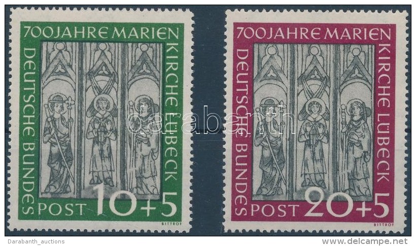 ** 1951 700 éves A Lübeck-i Mária Templom Sor Mi 139-140 - Andere & Zonder Classificatie