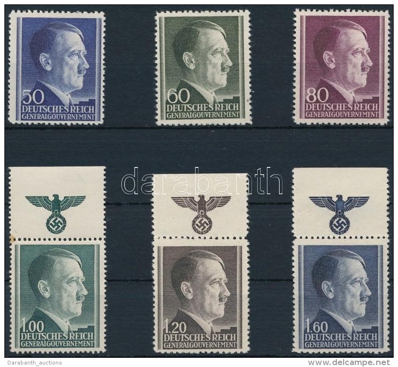 ** Generalgouvernement 1942 Hitler Sor Mi 83-88 A (Mi 86 Rozsdás) - Other & Unclassified