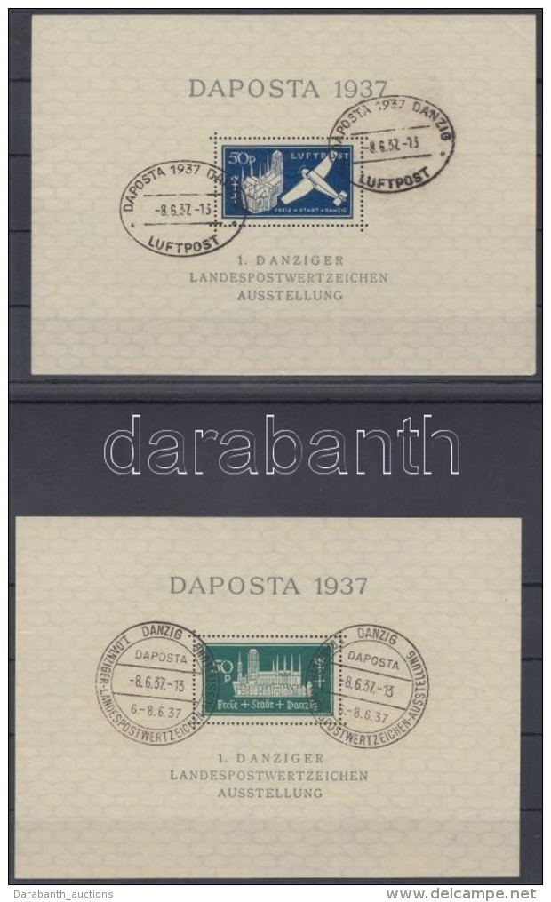 O 1937 DAPOSTA Bélyegkiállítás Mi Blokk 1a+b + 2a+b (apró Hibák / Minor... - Autres & Non Classés