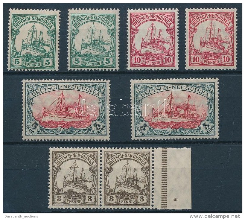 ** Deutsch-Neu-Guinea 1914 Mi 21 I-II, 22 I-II, 23I AI, 23II AII, 24 Pair - Andere & Zonder Classificatie