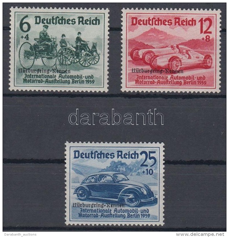 ** 1939 Nürburgring-Rennen Felülnyomással / With Overprint Mi 695-697 - Autres & Non Classés