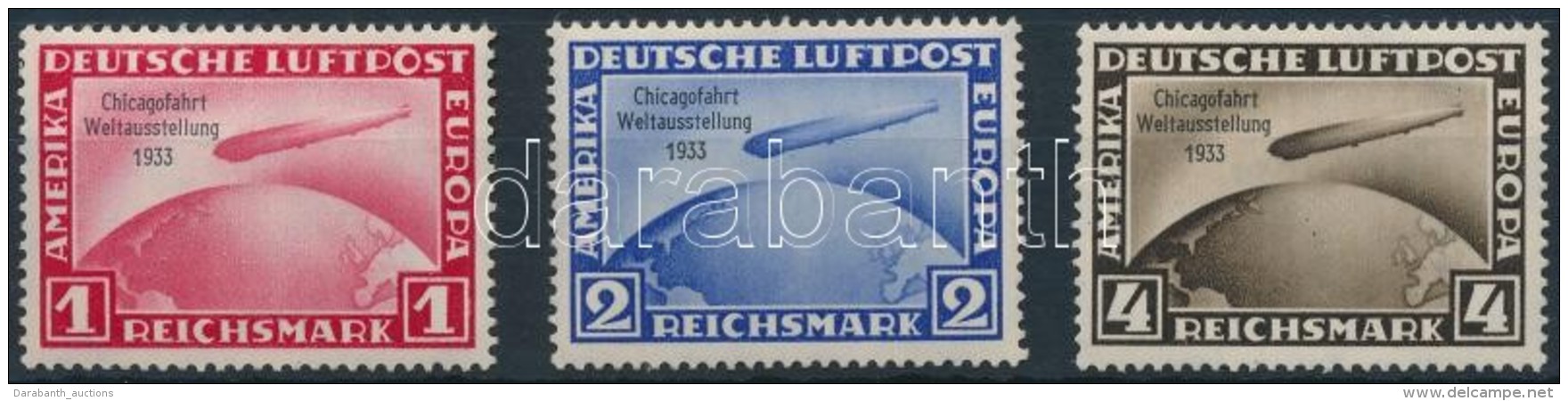 * 1933 Zeppelin - Chicagofahrt Sor Mi 496-498 - Sonstige & Ohne Zuordnung