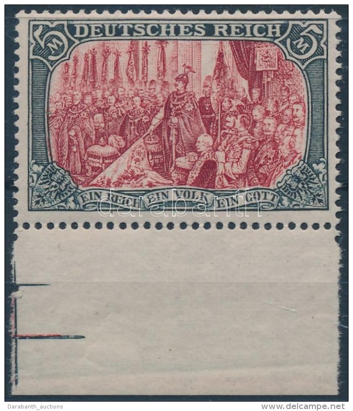 ** 1902 Mi 81 Aa ívszéli/margin Piece (Mi EUR 800,-) Certificate: Briefmarkenprüfstelle Basel,... - Otros & Sin Clasificación